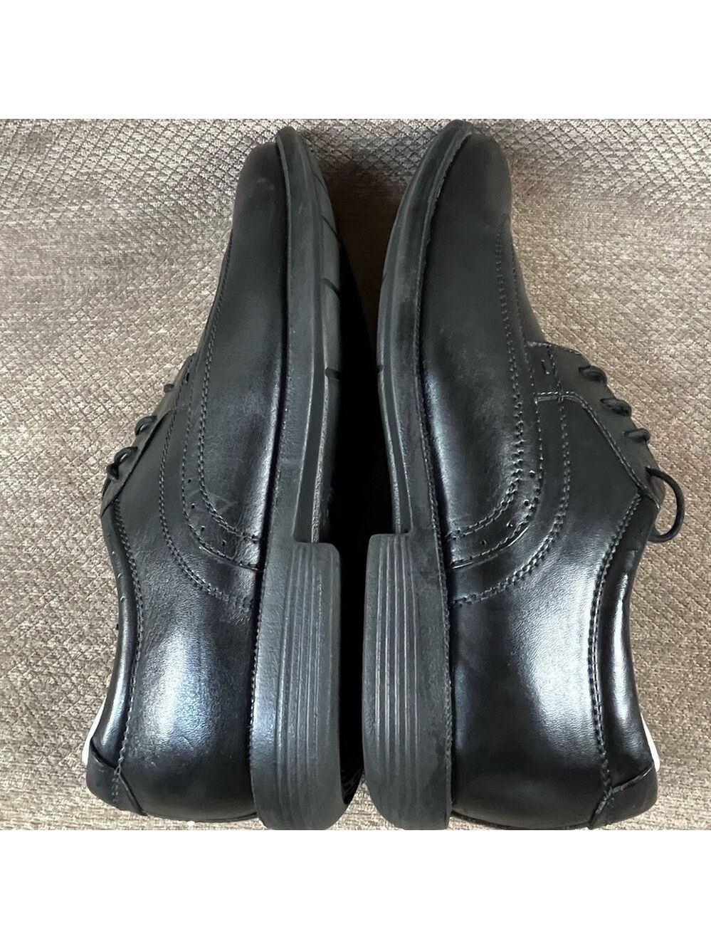 NUNN BUSH Men’s Black Wingtip Lace Up Leather Dress Shoes sz 9.5M LIKE NEW - Picture 13 of 16